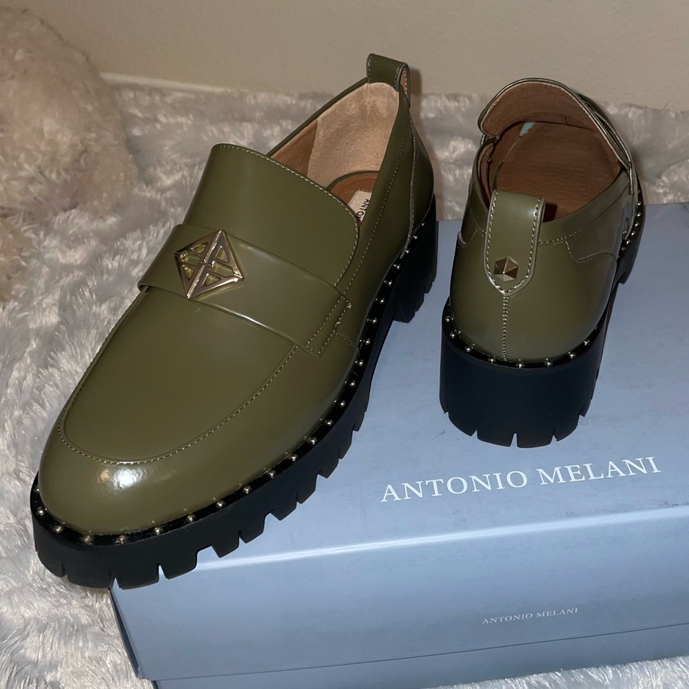 Antonio Melani Arrllo Leather Lug Sole Loafers - Picture 3 of 8